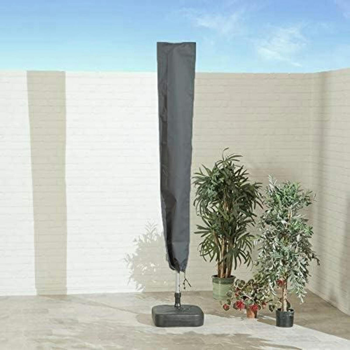 SONNENSCHIRM-ABDECKUNG 153 x 30 x 30 cm Grau - Grau, Kunststoff (30/153/30cm)