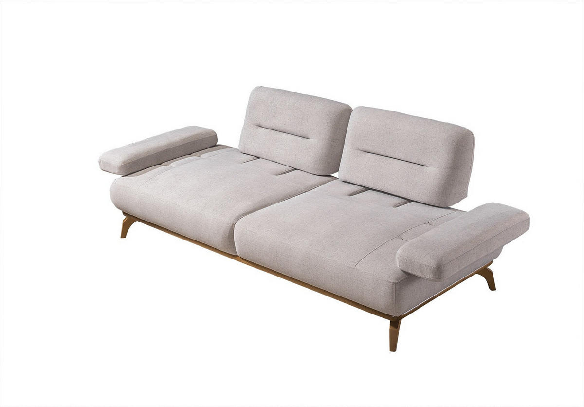 2 Sitzer SOFA Smooth Samt Schwarz - Beige, Holz/Textil (200/90/100cm) - Villa Möbel