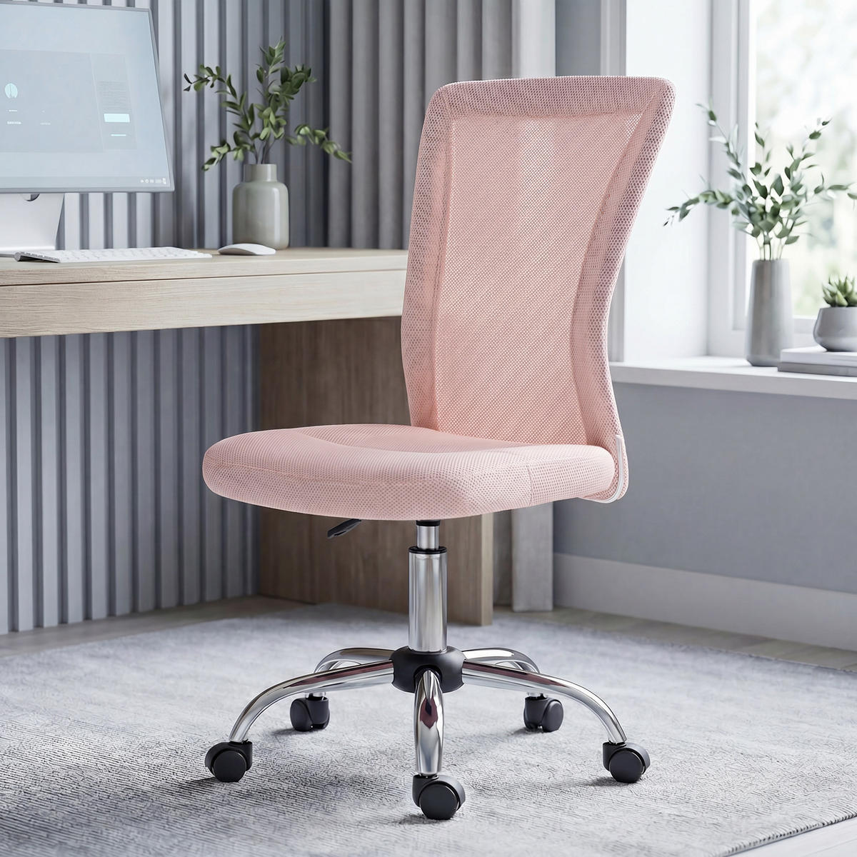 BÜROSTUHL Rosa 43.0/58.0/100.0 cm - Rosa, Textil (58/100/43cm)