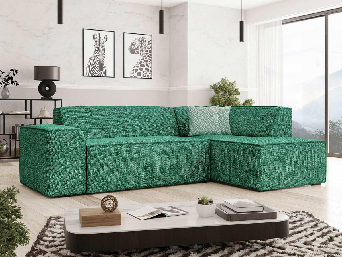 ECKSOFA Lordin Premium, Seite: Rechts - Grün, Holz/Textil (267/205cm) - MIRJAN24