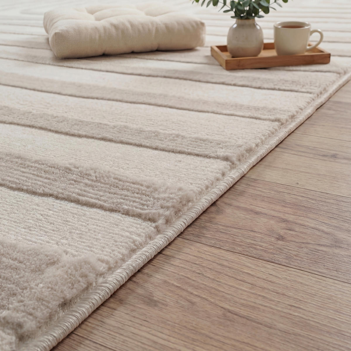 KURZFLORTEPPICH 80/150 cm Tinos 575 - Creme, Textil (80/150cm) - Paco Home