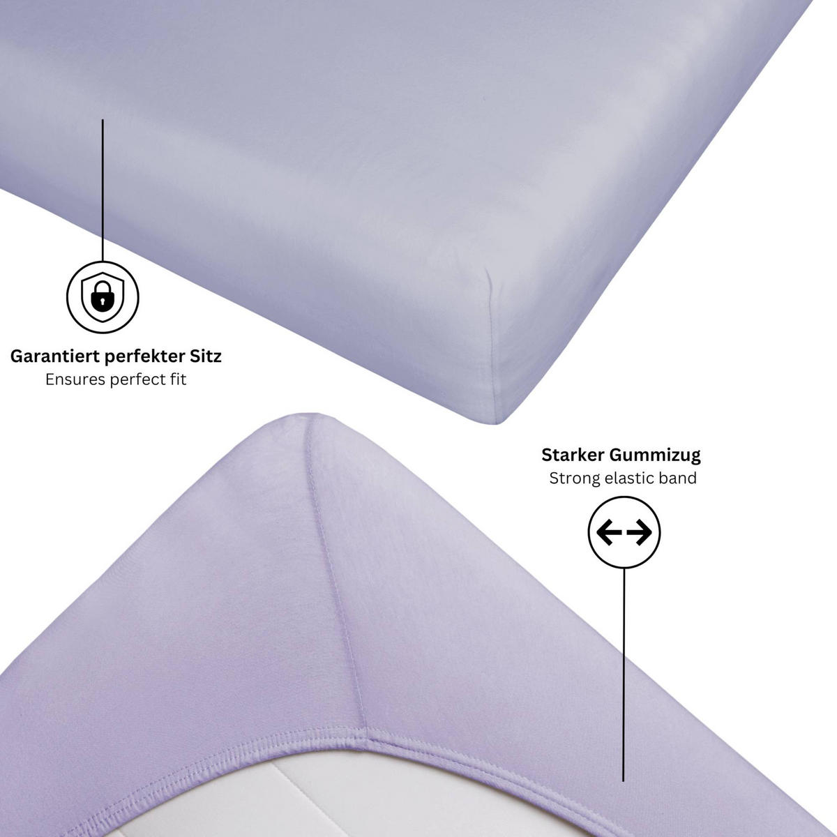 SPANNBETTLAKEN BASIC - Flieder, Textil (200/200cm) - Schöner Wohnen