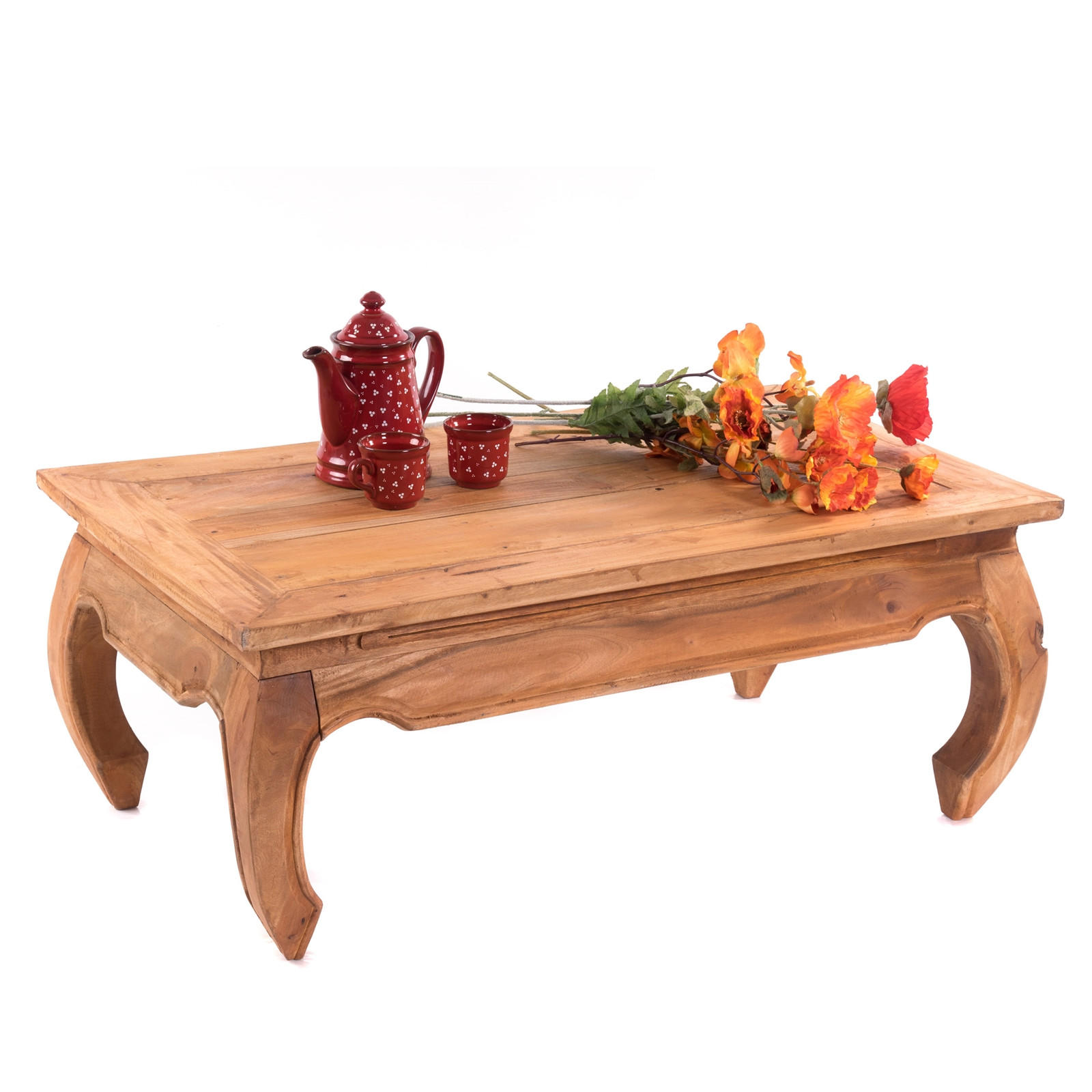 OPIUMTISCH EAST 100 Mahagoni Recyclingholz massiv 08 honigfarben gewachst - Honig, Holz (60/100/41cm) - DESIGN DELIGHTS