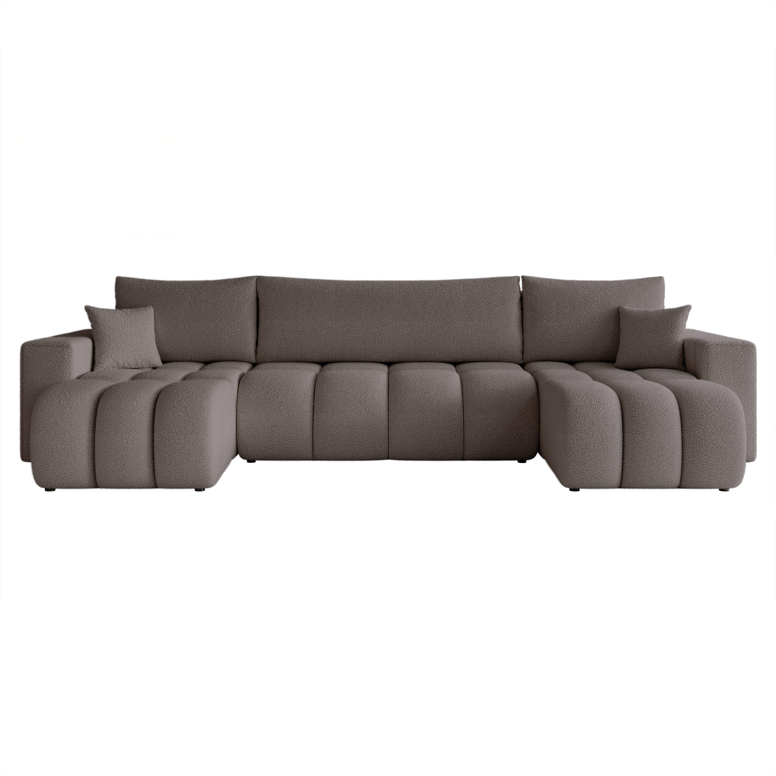 WOHNLANDSCHAFT OFI mit Schlaffunktion und Bettkasten Dunkelgrau - Dunkelgrau, Holzwerkstoff/Kunststoff (318/79/145cm) - Idohome