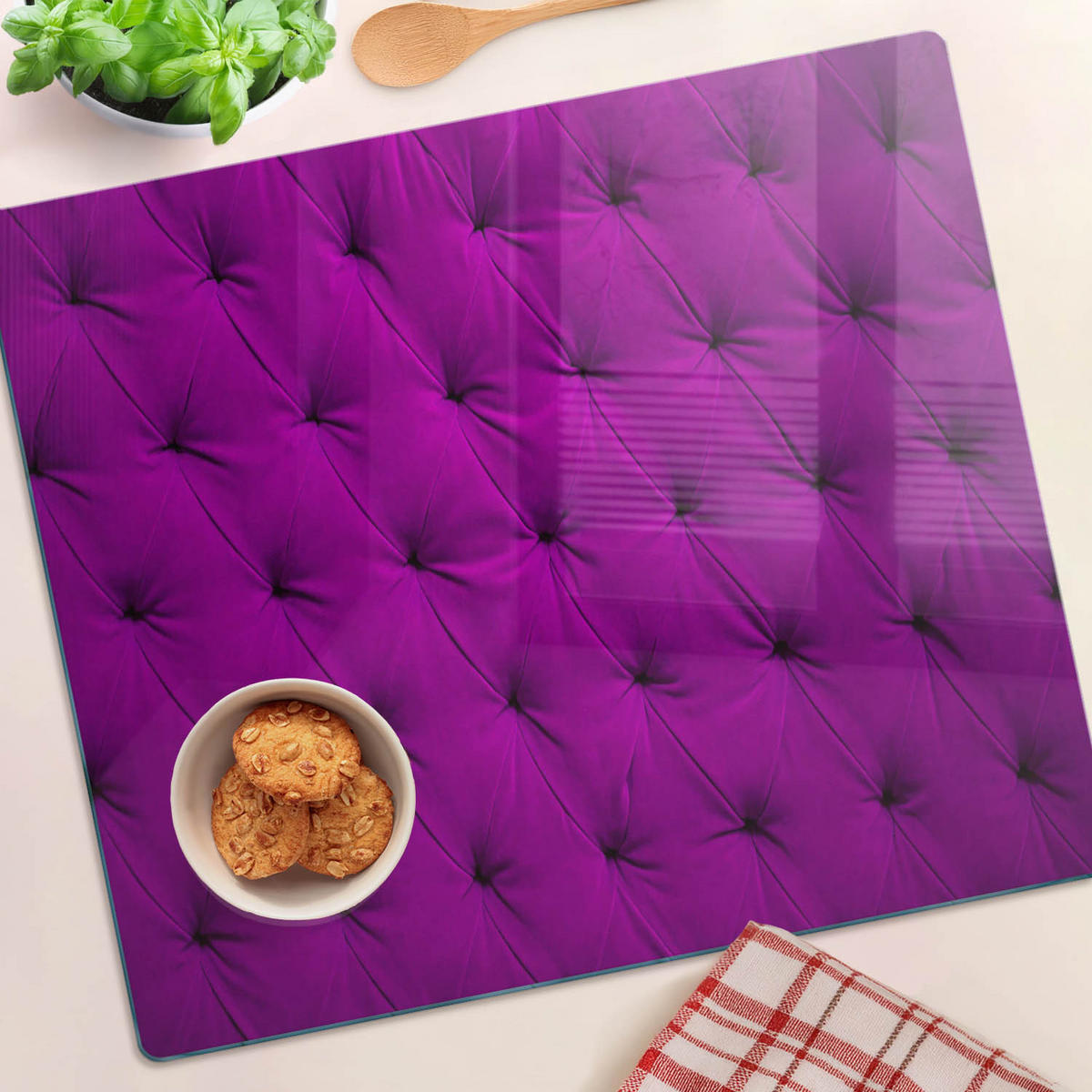 GLASPLATTE 60x52 cm Samtwand - Pink, Glas (60/0.4/52cm) - TULUP