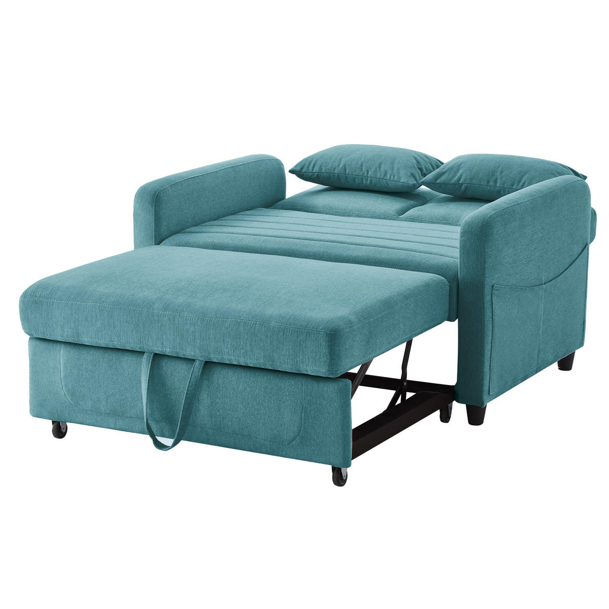 SOFABETT 114/77/82,5 cm Antikblau Grün - Jadegrün, Textil (77/82.5/114cm)