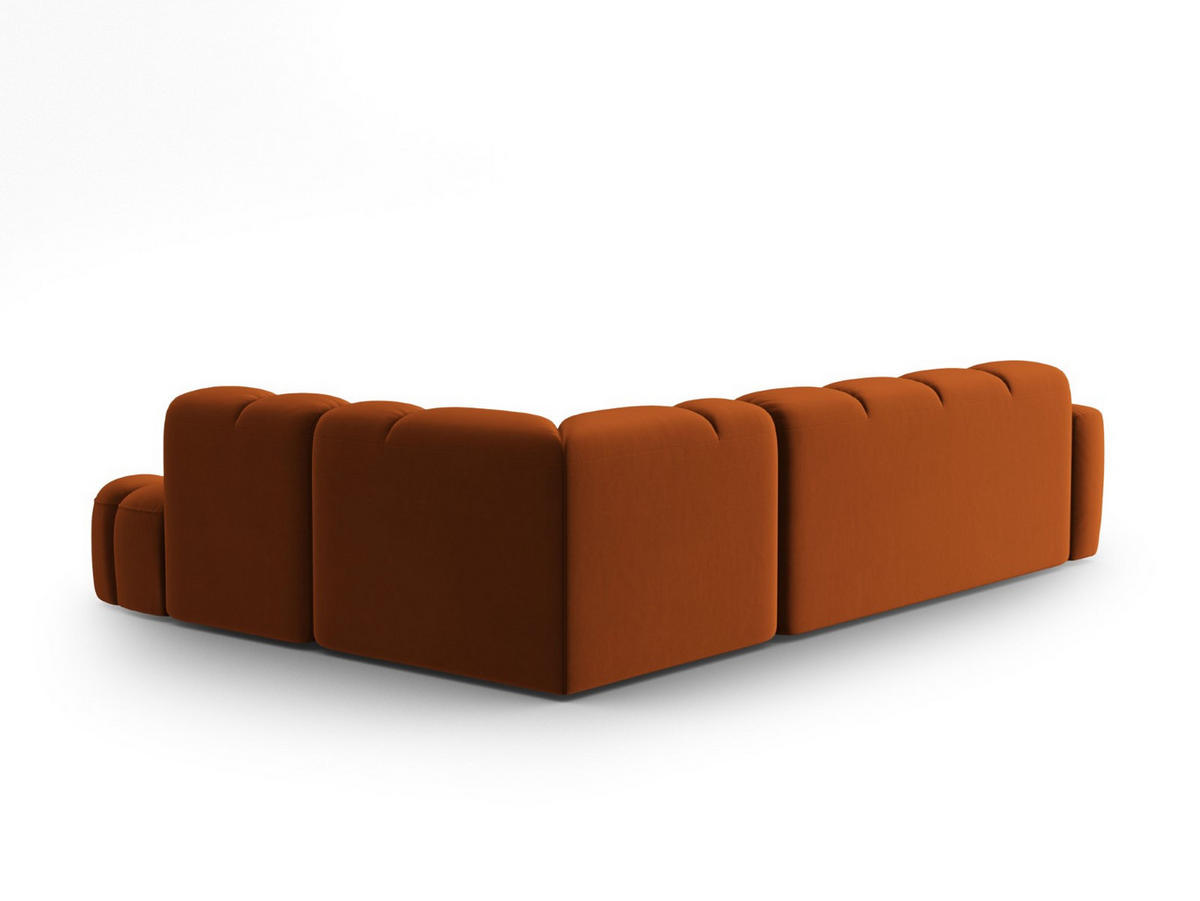 ECKSOFA rechts Lisa aus Samt terrakotta 5 Sitzplätze - Terra cotta, Textil (234/293cm) - Micadoni