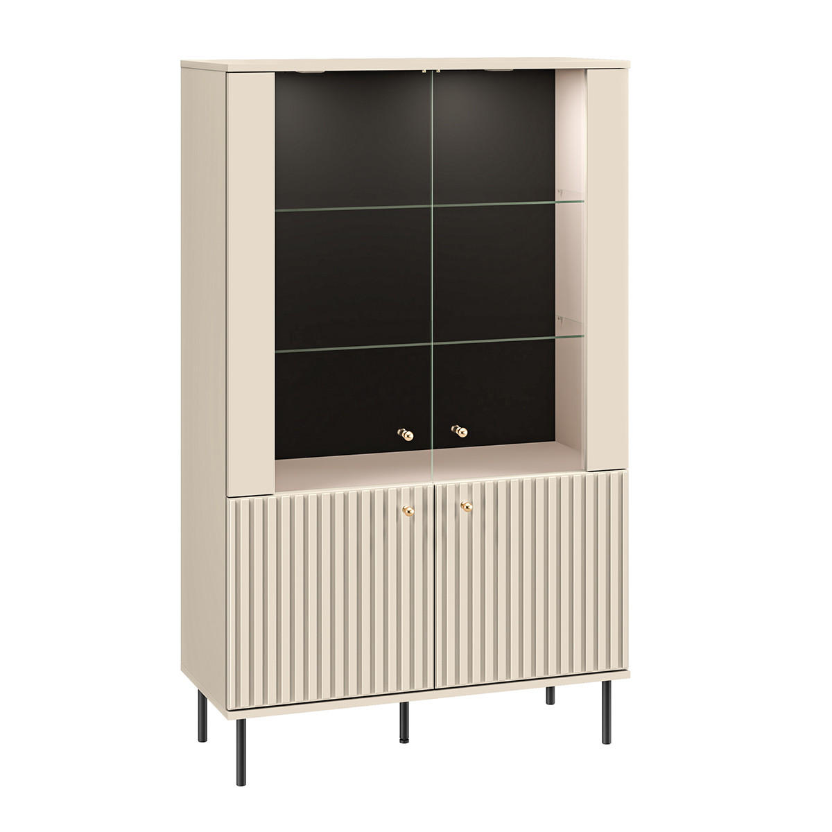 VITRÍNA Nova Béžová - béžová, kompozitní dřevo (92/151/40cm) - Petits-meubles