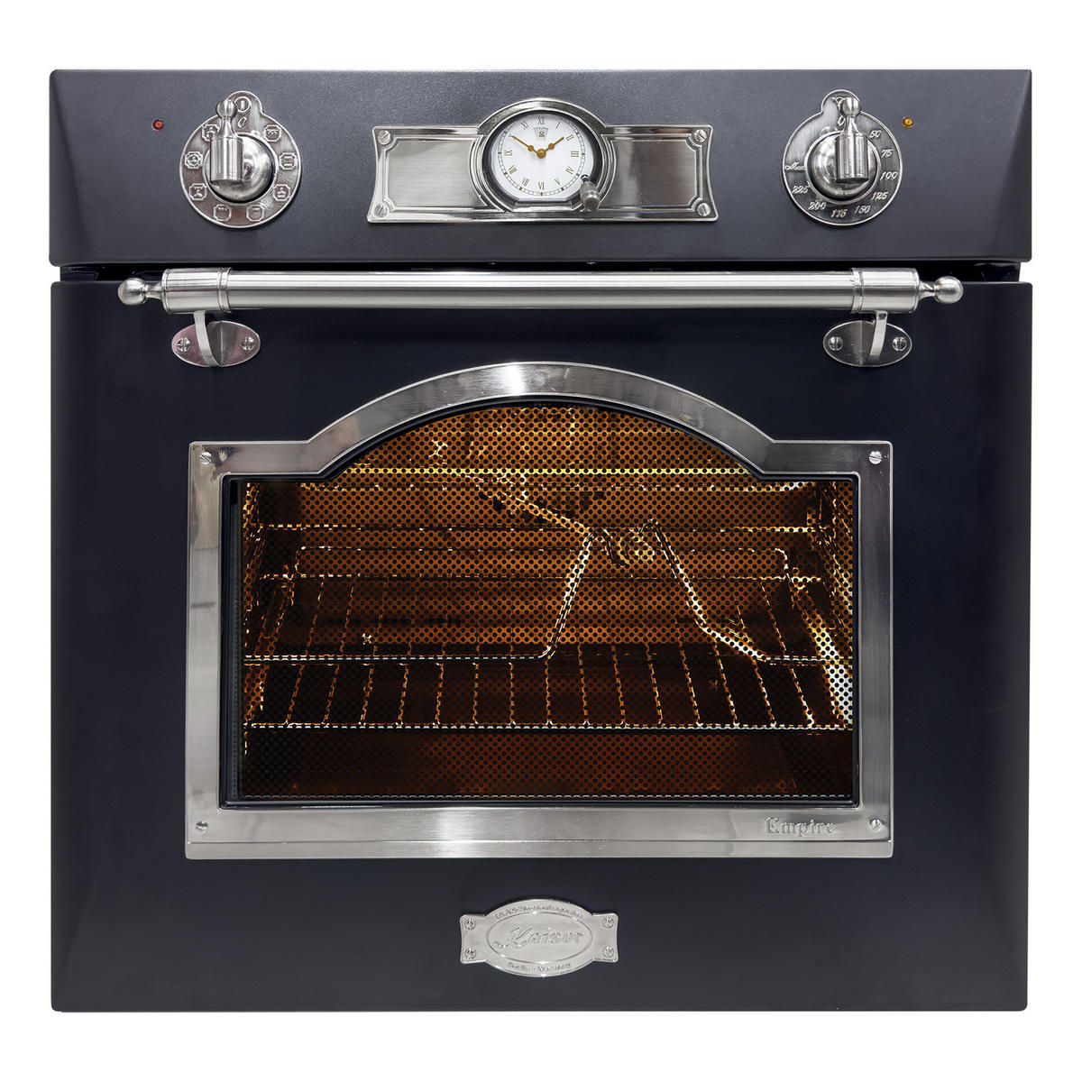 BACKOFEN-SET Elektro Backofen 60 cm EH 6355 Em Sil+KCT 6195 Iem Induktionskochfeld 60 cm - Schwarz, Metall (59.4/59.4/56.6cm) - Kaiser Küchengeräte