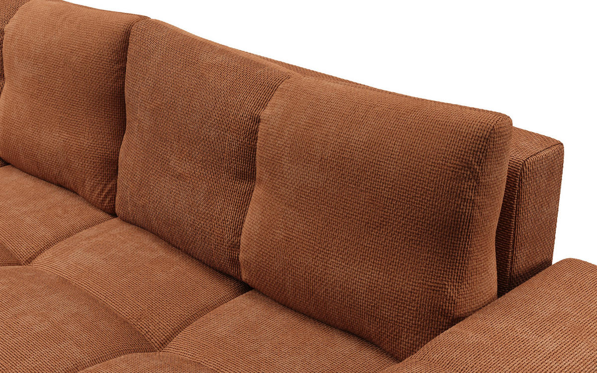 BETTSOFA DUCA Orange Jersey- Stoff mit Schlaffunktion - Orange, Holz (259/90/99cm) - MASSENO