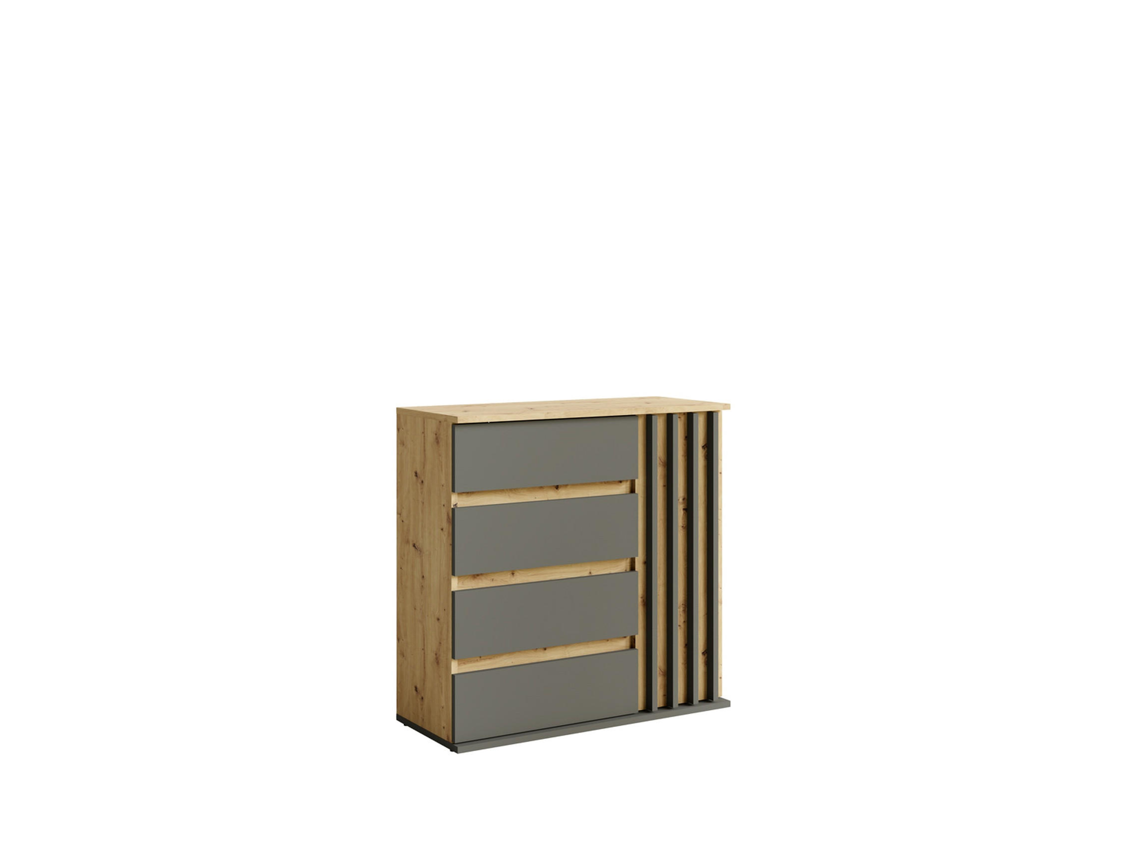 KOMMODE Artisan, Graphitgrau 80/79,7/34 - Graphitfarben/Eiche Artisan, Holzwerkstoff (80/80/34cm) - RAUMHIRSCH FURNITURE