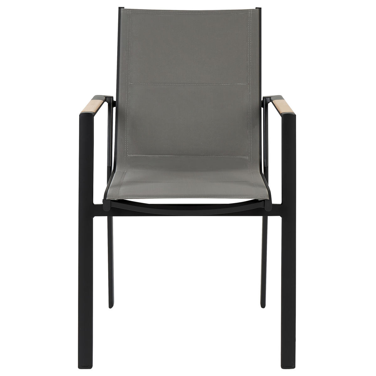 GARTENMÖBEL SET 4-Sitzer Aluminium schwarz/grau Olmetto/Busetto - Hellbraun/Schwarz, Metall - Beliani