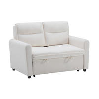 SCHLAFSOFA Samt-Bezug mit Ausziehfunktion und 5-fach verstellbarer Rückenlehne Hellbeige 127/90/87 cm - Beige, Textil (90/87/127cm) - Redom