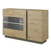SIDEBOARD ANDEBU KOM1 ABS-Kante Eiche Eiche - Eichefarben/Braun, Glas/Holzwerkstoff (138/91/40cm) - Komodee