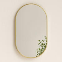 WANDSPIEGEL Glasspiegel Oval Gold 100/60/2 cm - Goldfarben, Glas (60/100/2cm) - EMKE