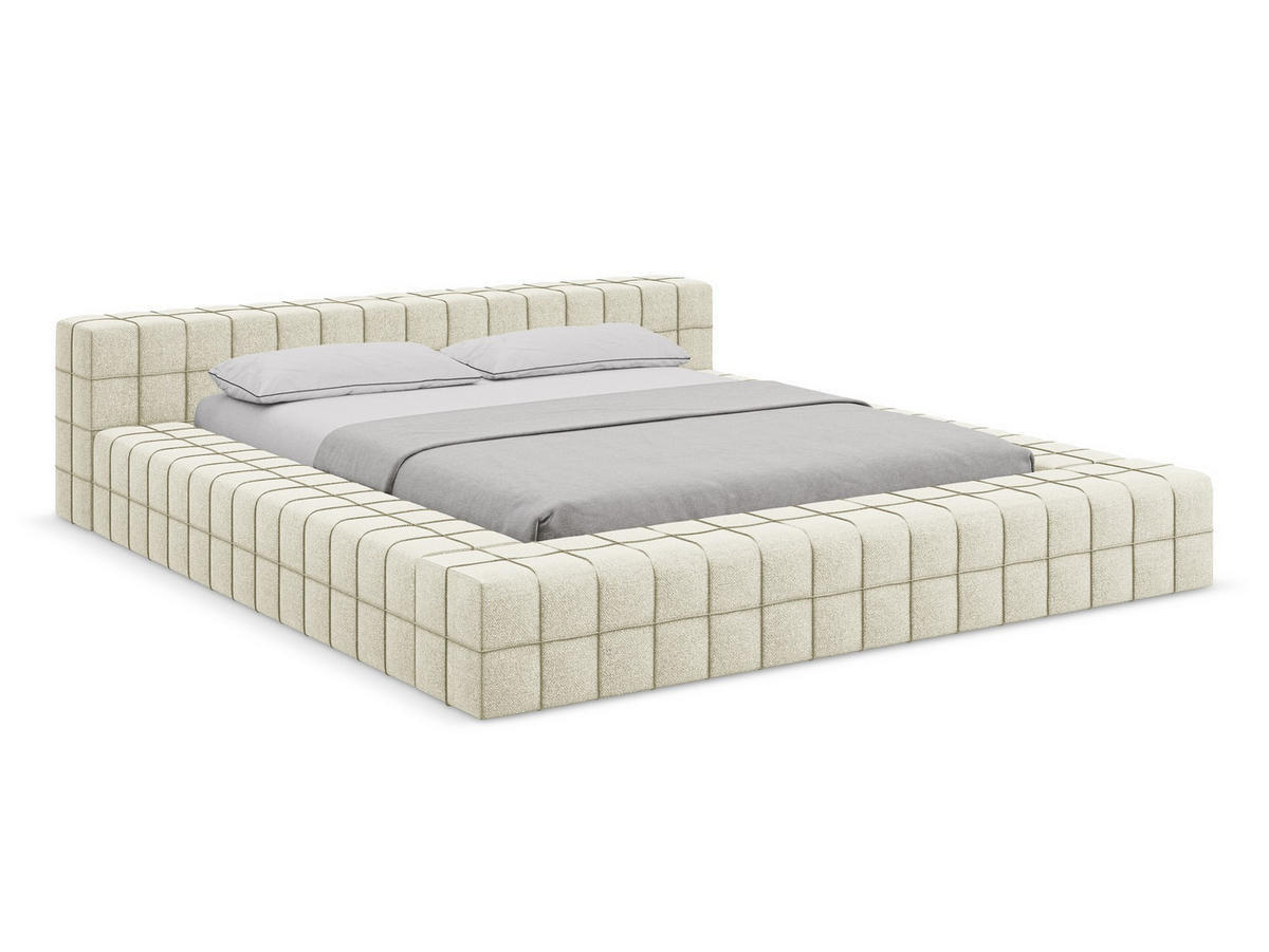 POLSTERBETT mit Lattenrost 200x260 Beige - Beige/Schwarz, Kunststoff/Textil (140/200cm) - Makamii