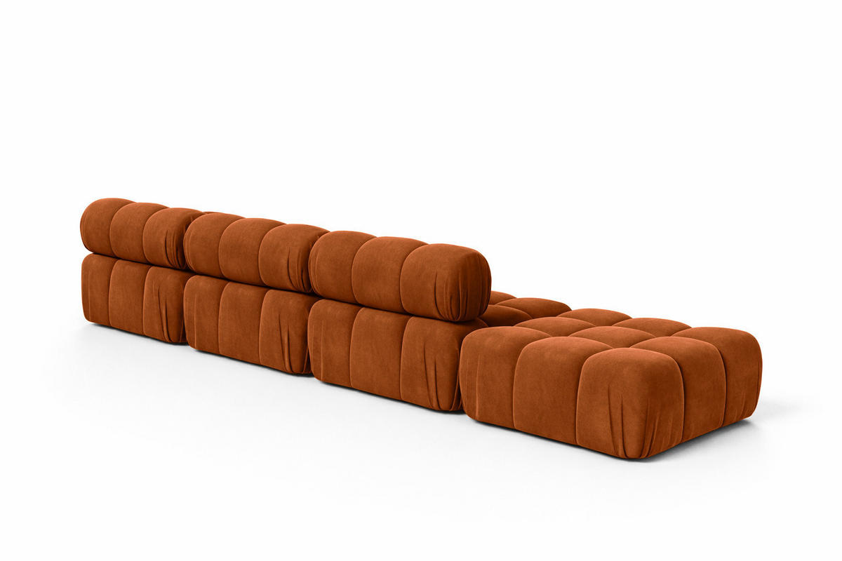 ECKSOFA L-Form XL, Stoff Velours Salvador, Braun, Rechts, Selia L XL - Braun, Holz (380/160cm) - Kaiser Möbel