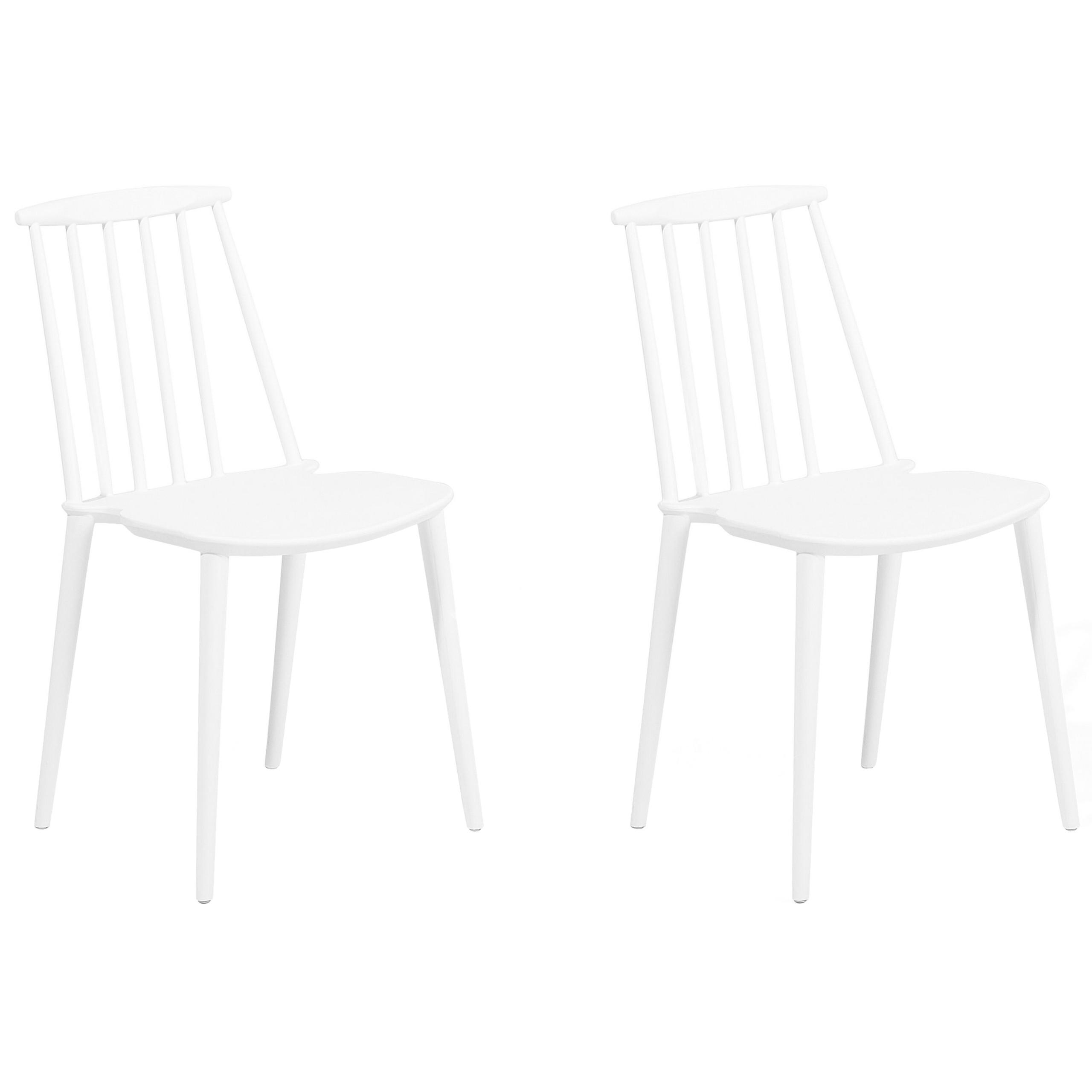 ESSZIMMERSTUHL 2er-Set Kunststoff Weiß Ventnor - Weiß, Kunststoff (49/83/41cm) - Beliani
