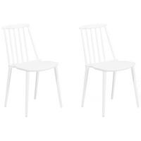 ESSZIMMERSTUHL 2er-Set Kunststoff Weiß Ventnor - Weiß, Kunststoff (49/83/41cm) - Beliani