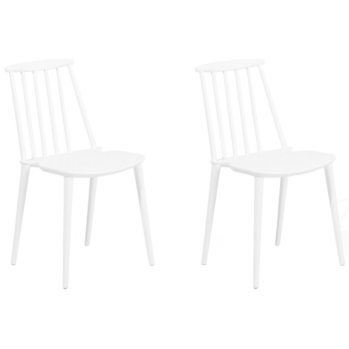 ESSZIMMERSTUHL 2er-Set Kunststoff Weiß Ventnor - Weiß, Kunststoff (49/83/41cm) - Beliani