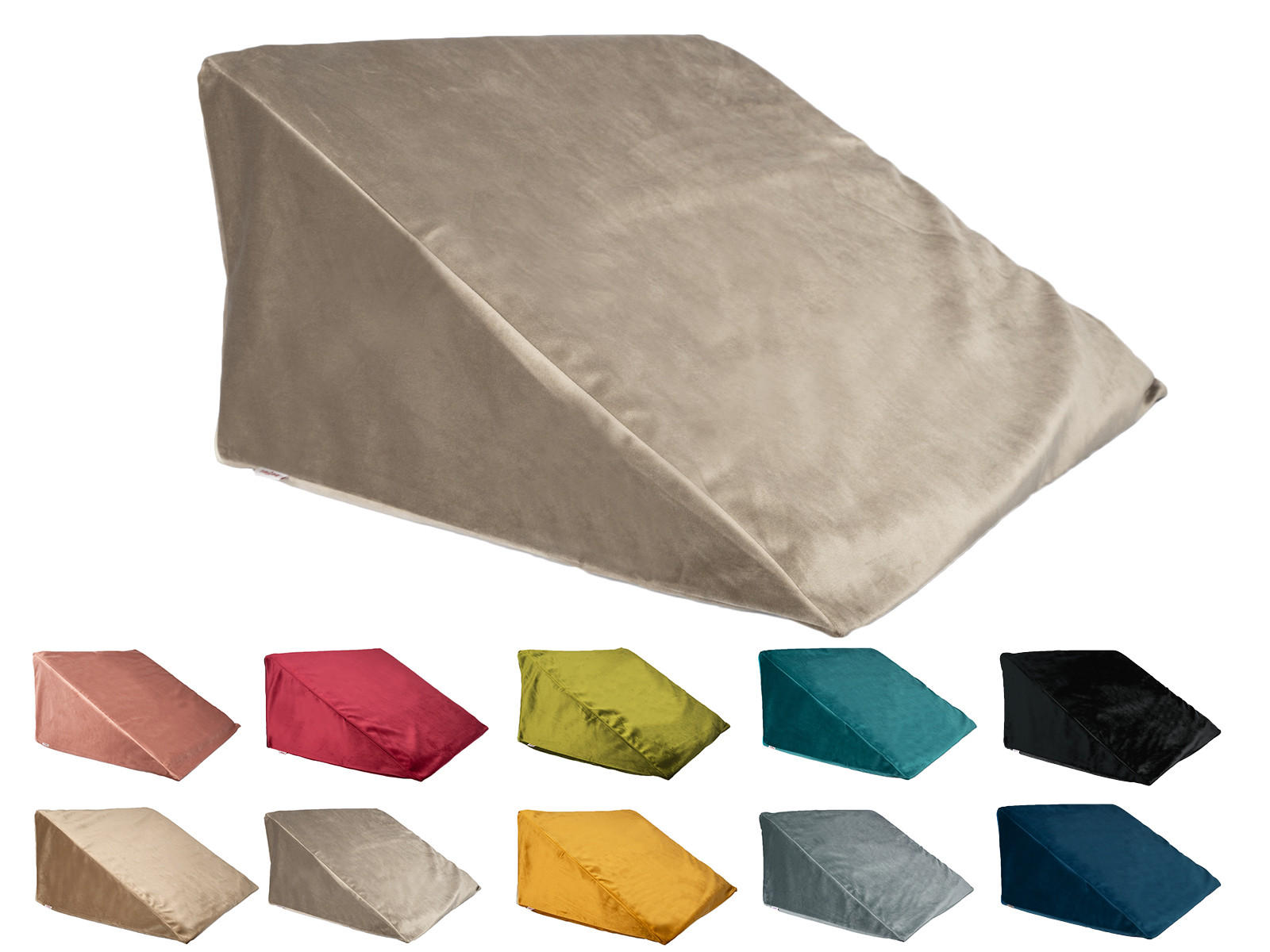 KEILKISSENHÜLLE Samt&Sonders taupe 62/49/30 cm - Taupe, Textil (49/62cm) - beties Heimtextil