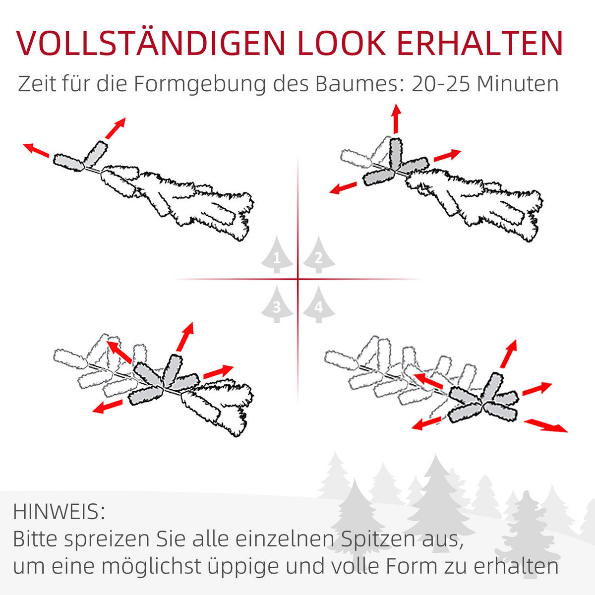 KÜNSTLICHER-WEIHNACHTSBAUM, 180 cm Christbaum mit 395 Spitzen für Weihnachten - Grün, Kunststoff (180cm) - HOMCOM