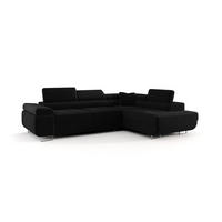 ECKSOFA Monaro Mit Schlaffunktion - Schwarz, Holzwerkstoff/Textil (275/202cm) - Fun Möbel