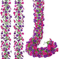 BLUMENGIRLANDE 2-teiliges Set 1.8M Lila Fuchsie - Multicolor, Kunststoff (180cm)