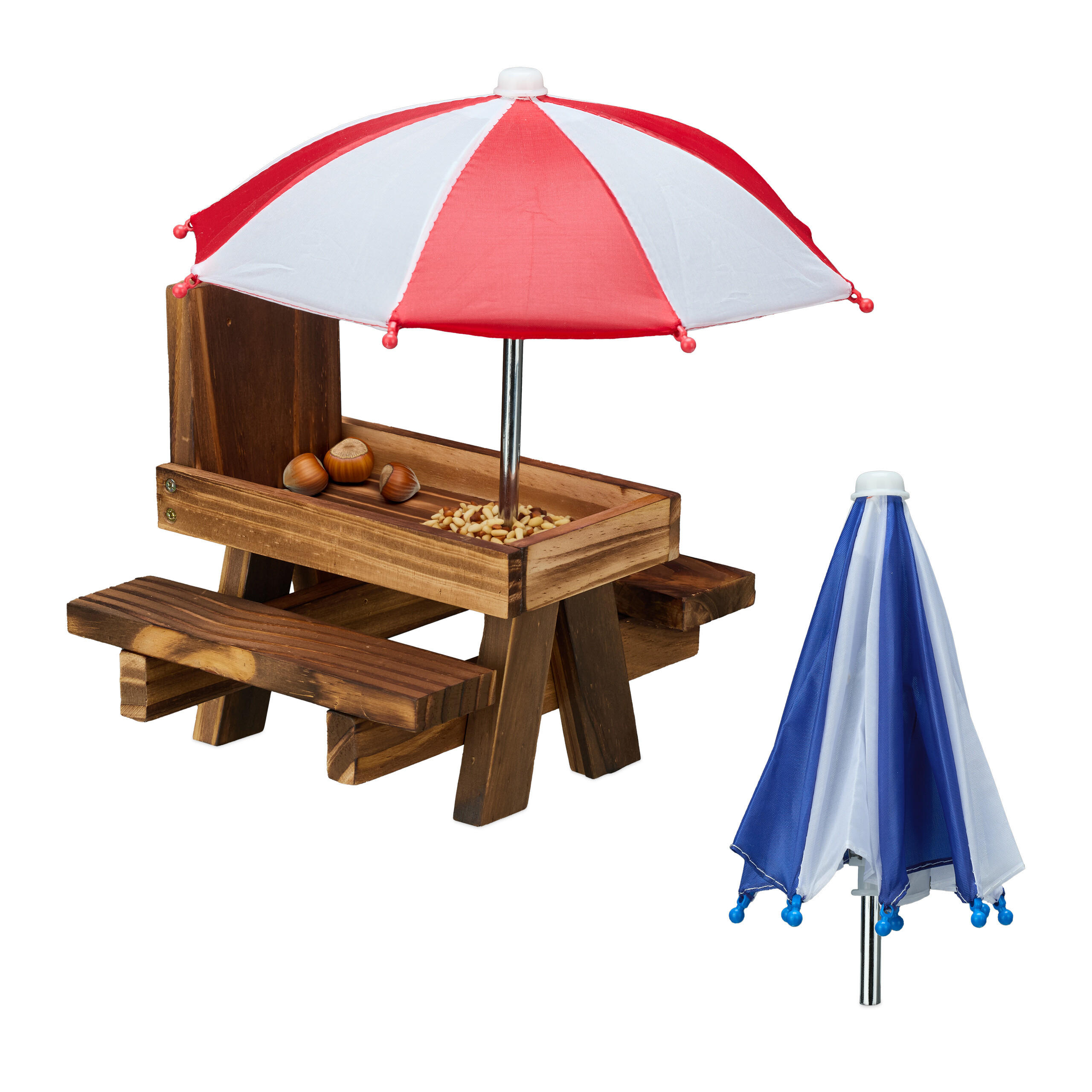 EICHHÖRNCHENTISCH - Dunkelbraun, Holz/Textil (28/29/28cm) - Relaxdays