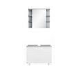 BADMÖBEL-SET Ilias Beton/Weiß 2 Teile, Unterschrank 80 cm - Weiß/Grau, Holzwerkstoff (80.2/60.8/33cm) - Vicco