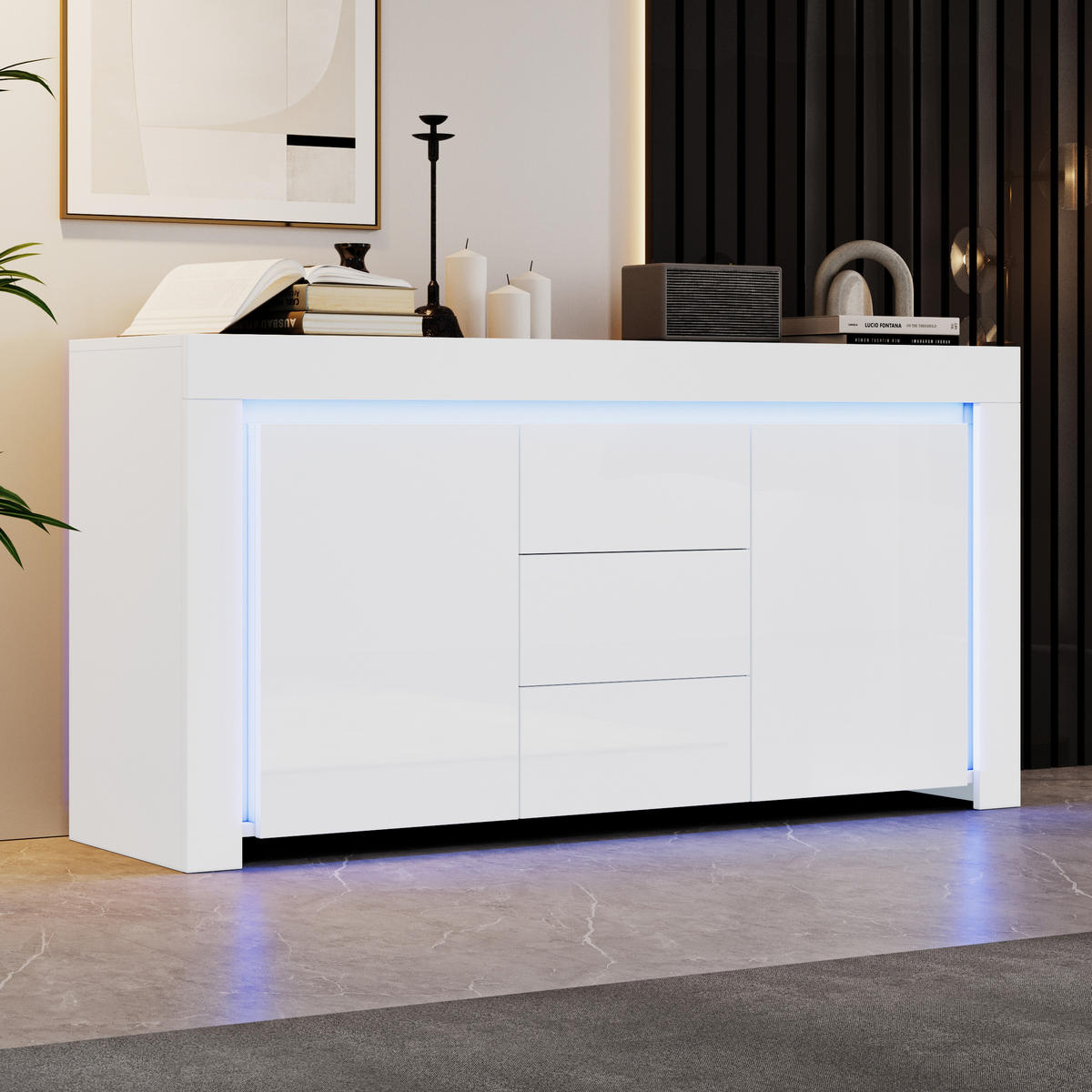 SIDEBOARD Weiß 140/40/65 cm - Weiß, Holzwerkstoff (140/65/40cm) - PANGIVO