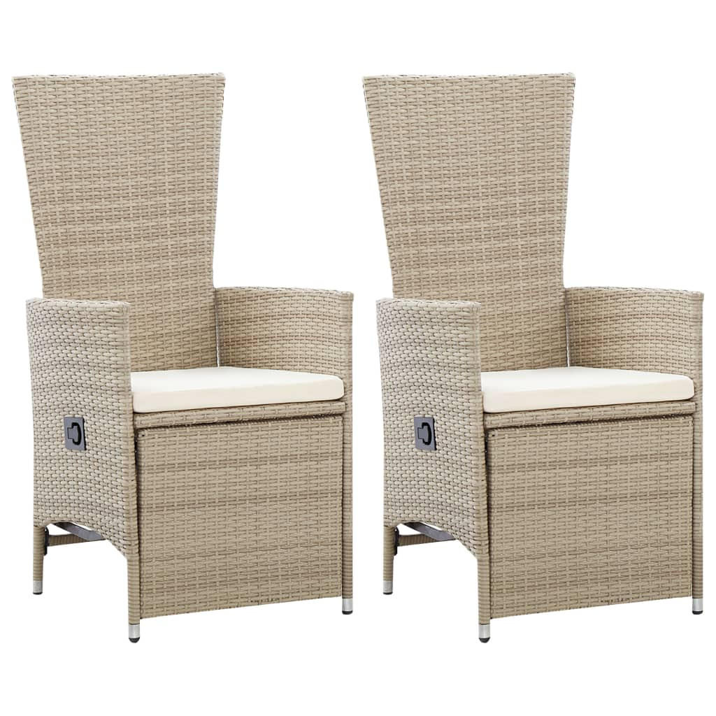 furnicato Garten-Liegestühle Beige 58x108x62 cm
