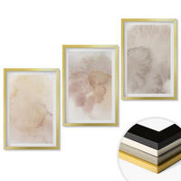 WANDBILDER 3er Set - 40x60 cm Goldrahmen - Warme Aquarell-Pastelltexturen - Goldfarben, Kunststoff (40/60cm) - ArtPrintCave