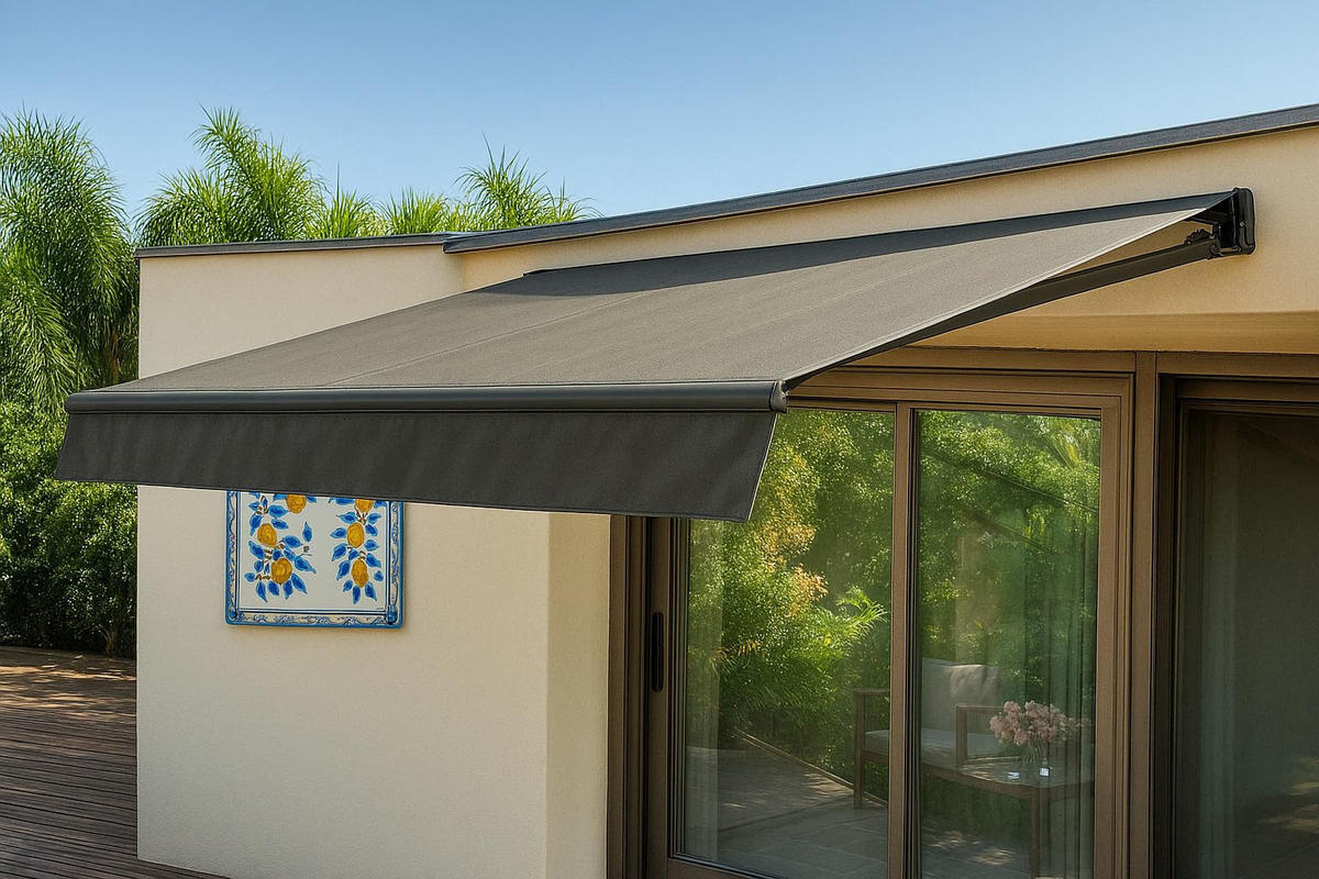 GELENKARMMARKISE Phila 295x200cm Elektrisch mit LED Anthrazit Balkonmarkise - Anthrazit, Kunststoff (200/20/295cm) - DELUKE