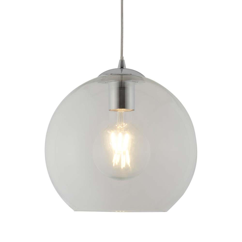 PENDELLEUCHTE Metall Chrom Klar - Klar, Glas (25/25/120cm) - SearchLight
