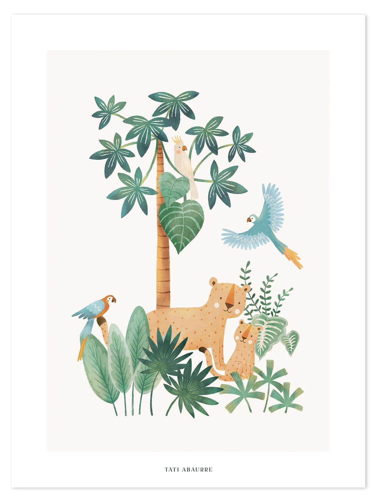 POSTER Yatsuni Wildes Leben 30 x 40 cm, grün - Waldgrün/Grün, Papier (30/1/40cm) - Lilipinso