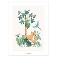POSTER Yatsuni Wildes Leben 30 x 40 cm, grün - Waldgrün/Grün, Papier (30/1/40cm) - Lilipinso