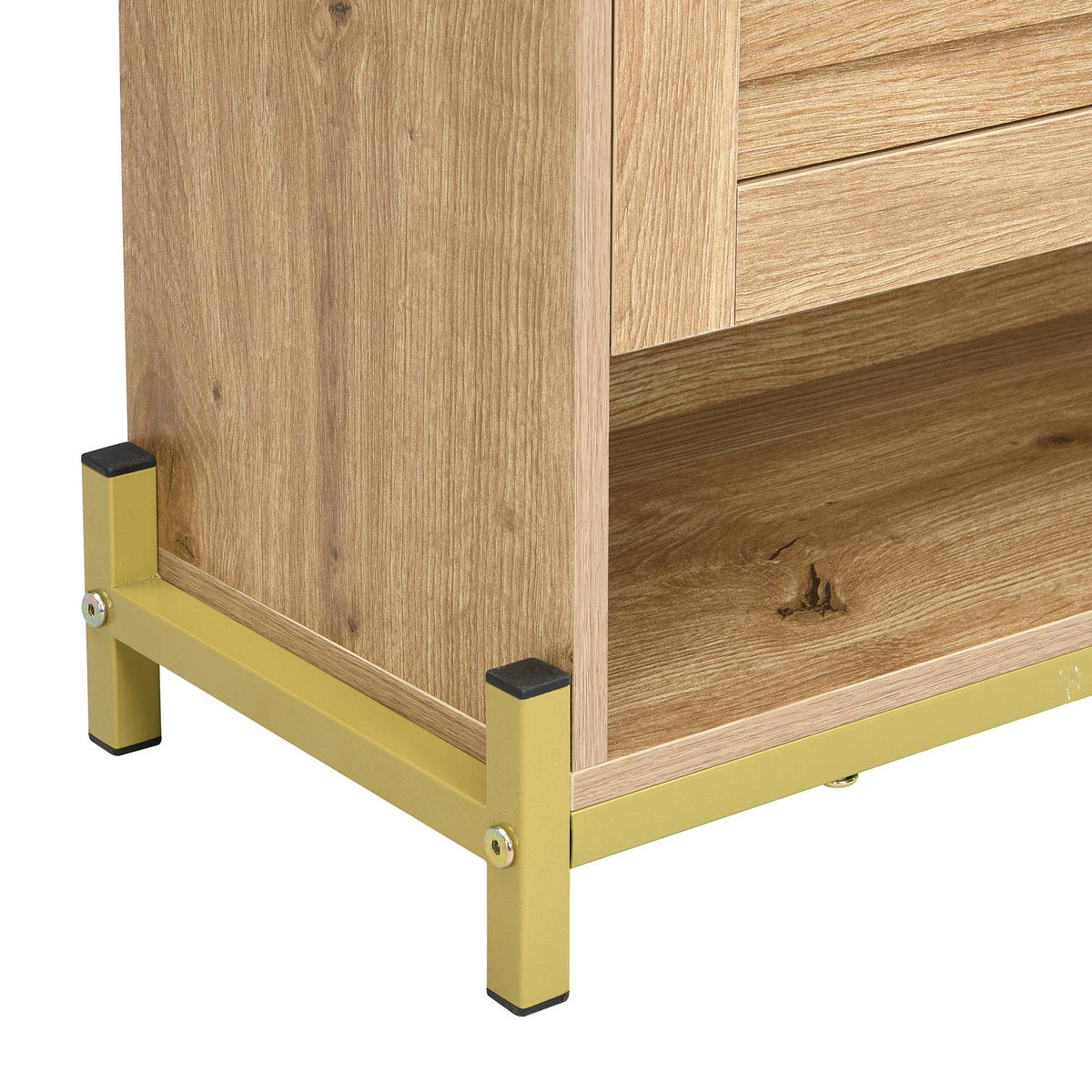 SCHUHSCHRANK aus MDF 108,5x24x100cm in Naturfarben mit 4 Türen - Naturfarben, Holzwerkstoff (108.5/100/24cm) - Modfu