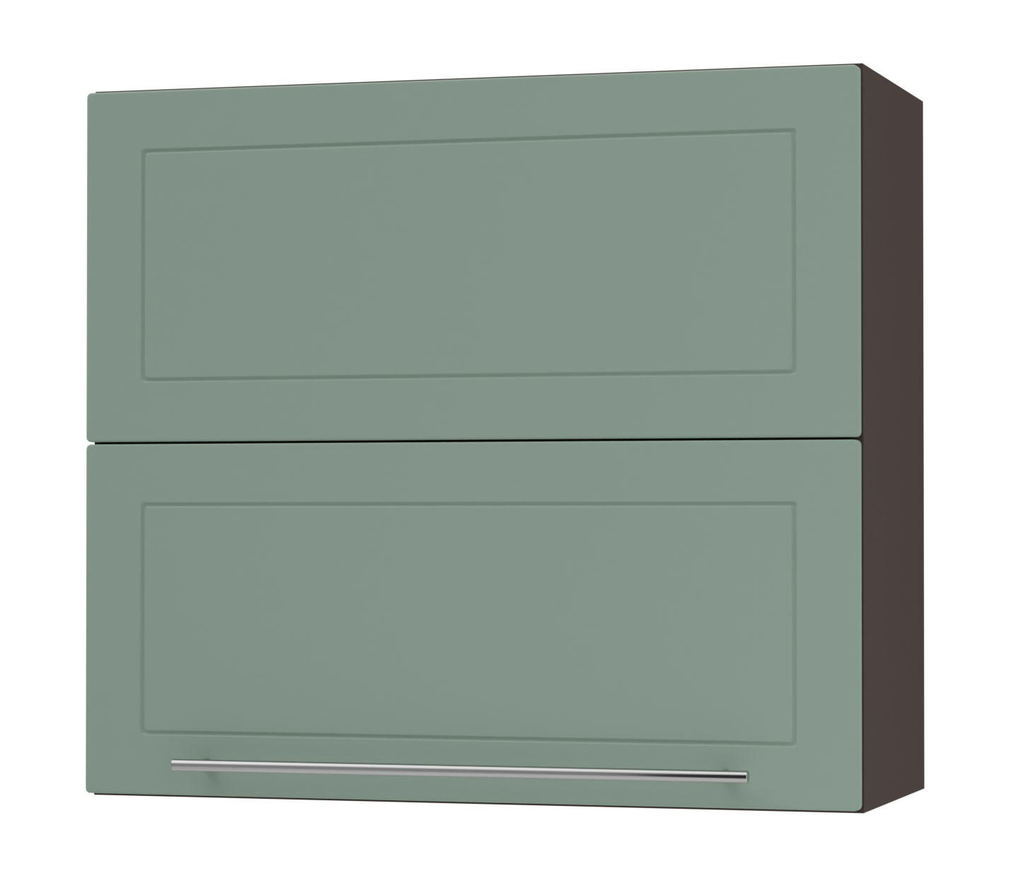 KÜCHENHÄNGESCHRANK Kvantum W8B/80 Mint Matt / Lava Matt 80 / 32,5 / 72cm - Dunkelgrau/Mintgrün, Holz/Holzwerkstoff (80/72/32.5cm) - Feldmann-Wohnen