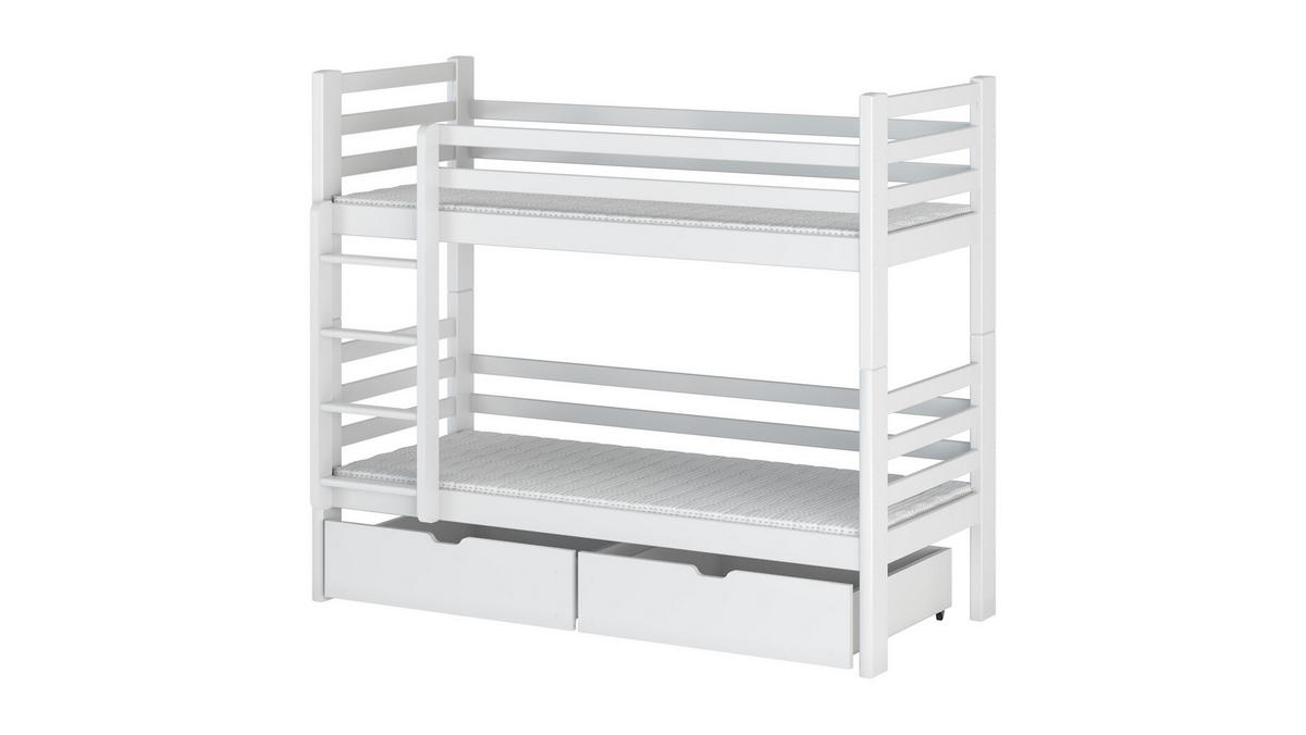 ETAGENBETT WEIß - Weiß, Holz (90/200cm) - FURNLUX