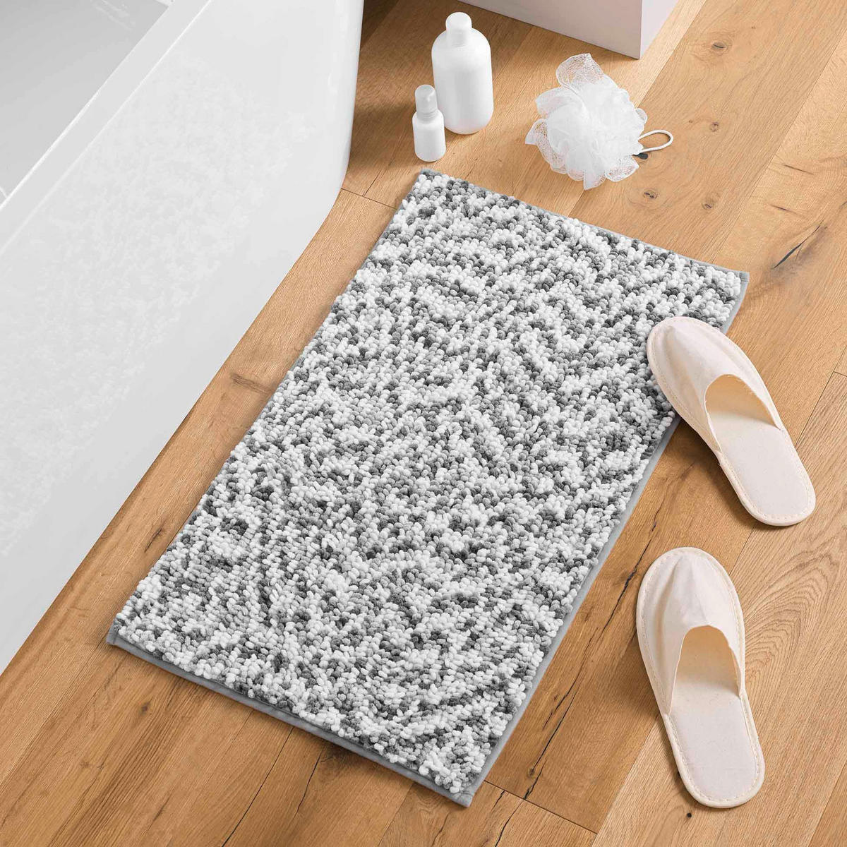 BADEMATTE Friza 45/75 cm - Grau, Textil (45/75cm) - Douceur d´intérieur