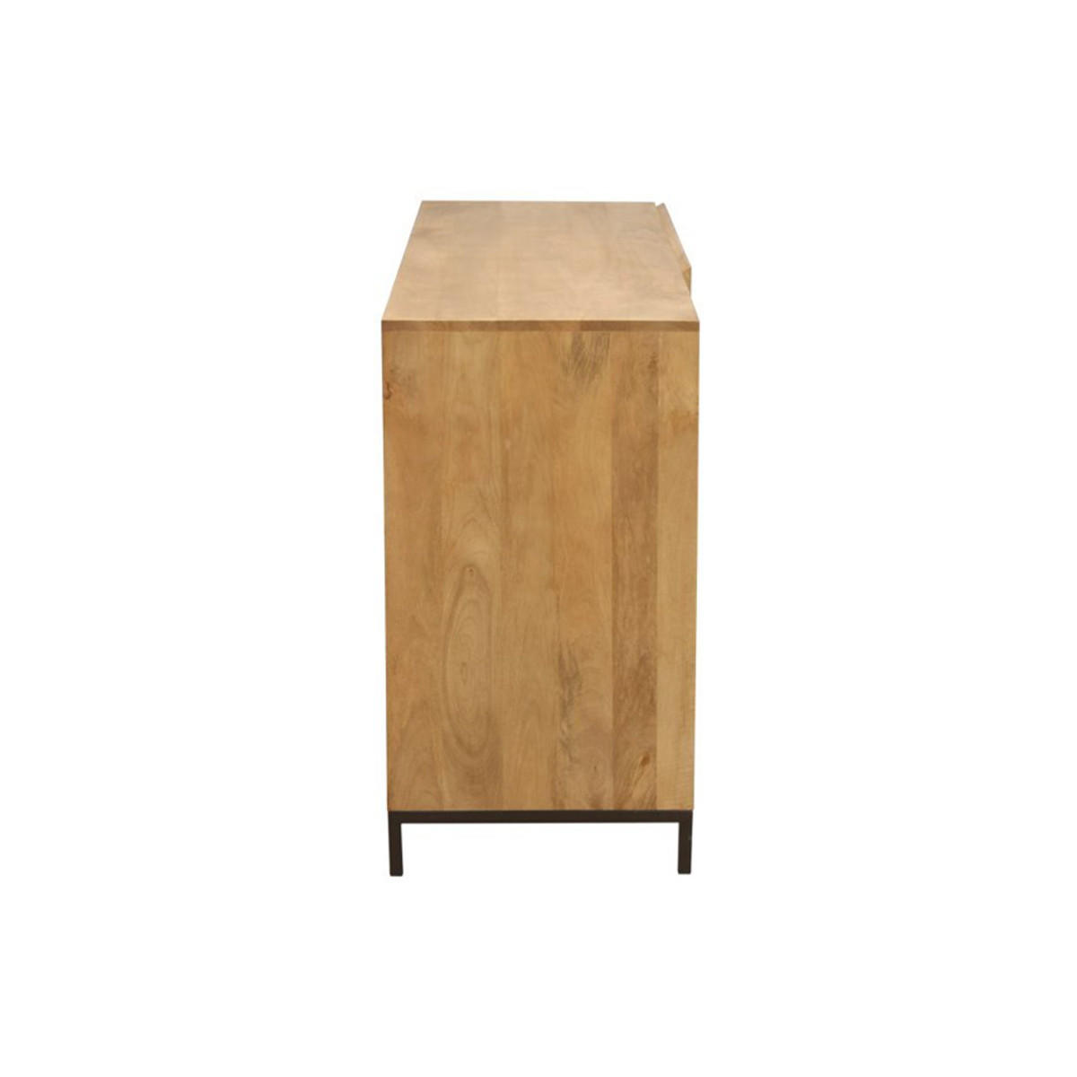 SIDEBOARD Industrie-Stil Mangoholz Metall YPSTER - Dunkelbraun, Holz (45/80/145cm) - Miliboo