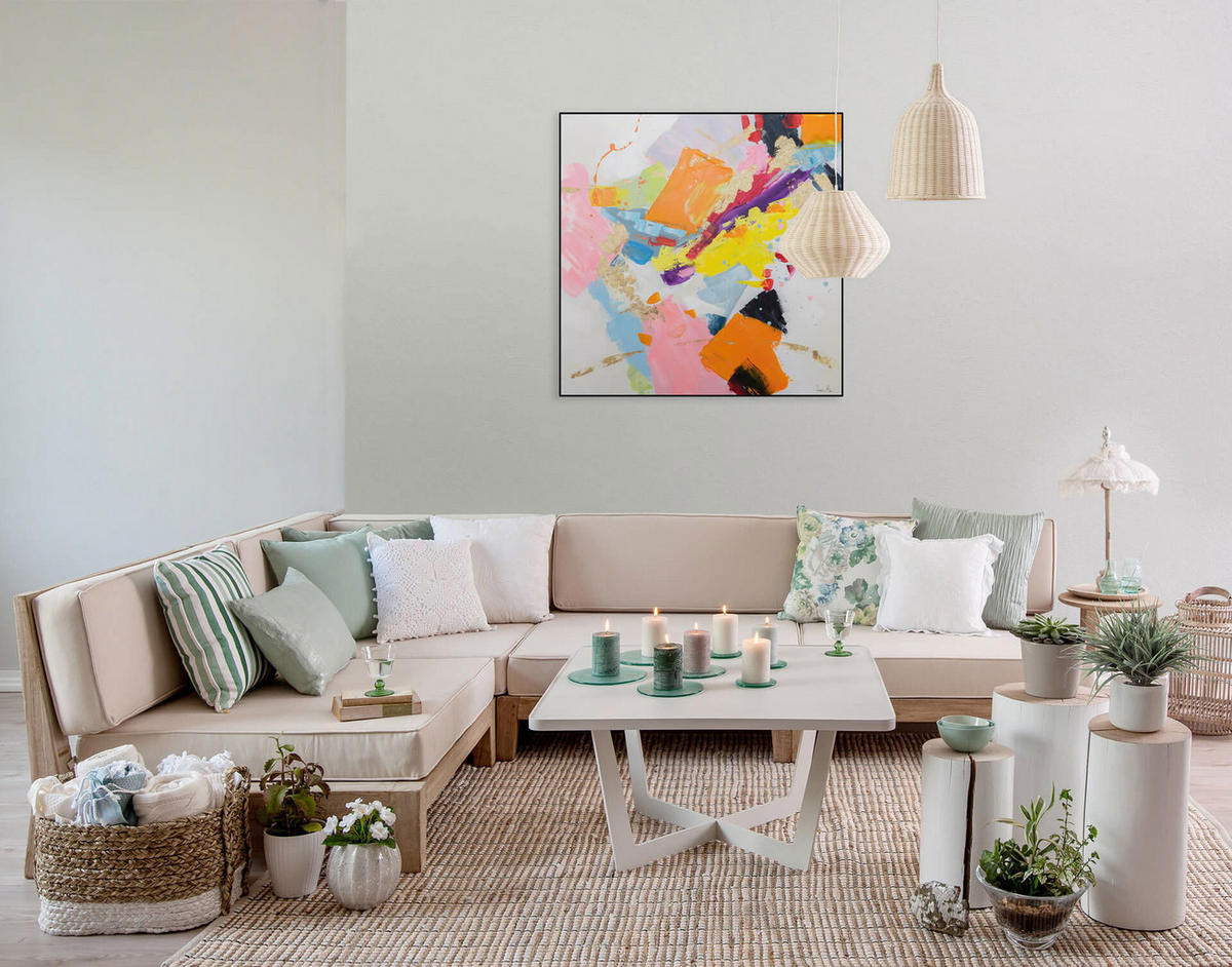 ACRYLBILD HANDGEMALT 80/80 cm - Multicolor, Holz/Textil (80/80cm) - KUNSTLOFT