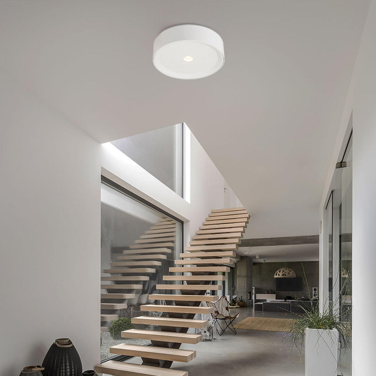LED DECKENLEUCHTE Aluminium Weiß - Weiß, Metall (15/15/4cm) - Globo Lighting