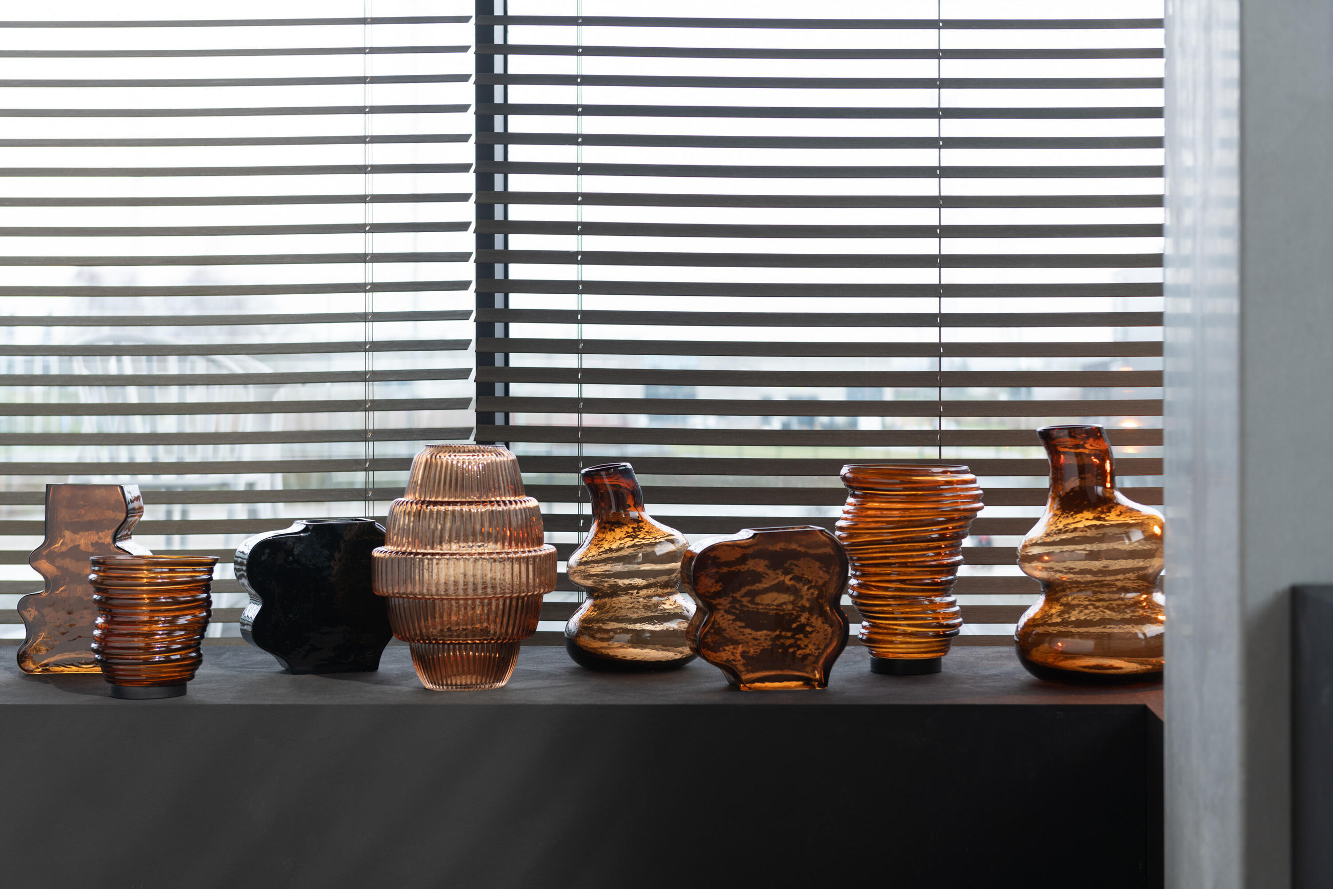 Thumbnail - J-Line Vase, Braun, Glas, 17 cm, Dekoration, Vasen, Keramikvasen