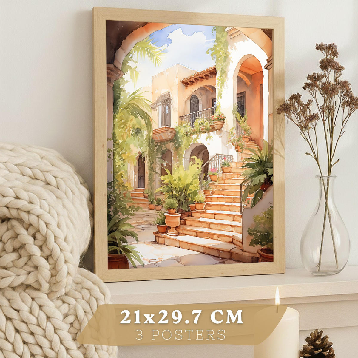 PLAKAT Sada 3 Lidé A3 bez rámu - čirá, papír (29.7/1/42cm) - Nacnic