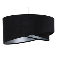 HÄNGELEUCHTE Schwarz 50/23 cm - Silberfarben, Kunststoff (50/1.3/23cm) - ONZENO