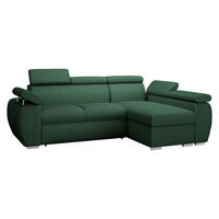 COLTAR Boston Mini Premium Reiat 2RLC, Dreapta 2R+LC - culoare crom/verde, material textil/lemn (170/255cm) - MIRJAN24