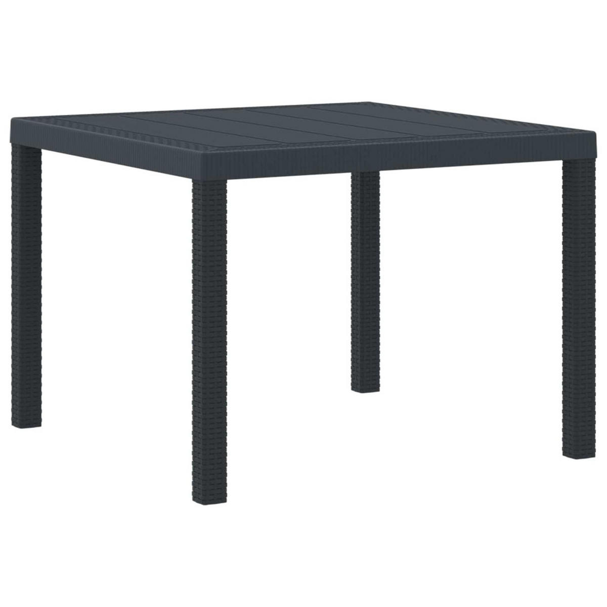 GARTENTISCH Anthrazit 100/100/73 Cm Poly-Rattan - Anthrazit, Kunststoff (100/100/73cm) - vidaXL