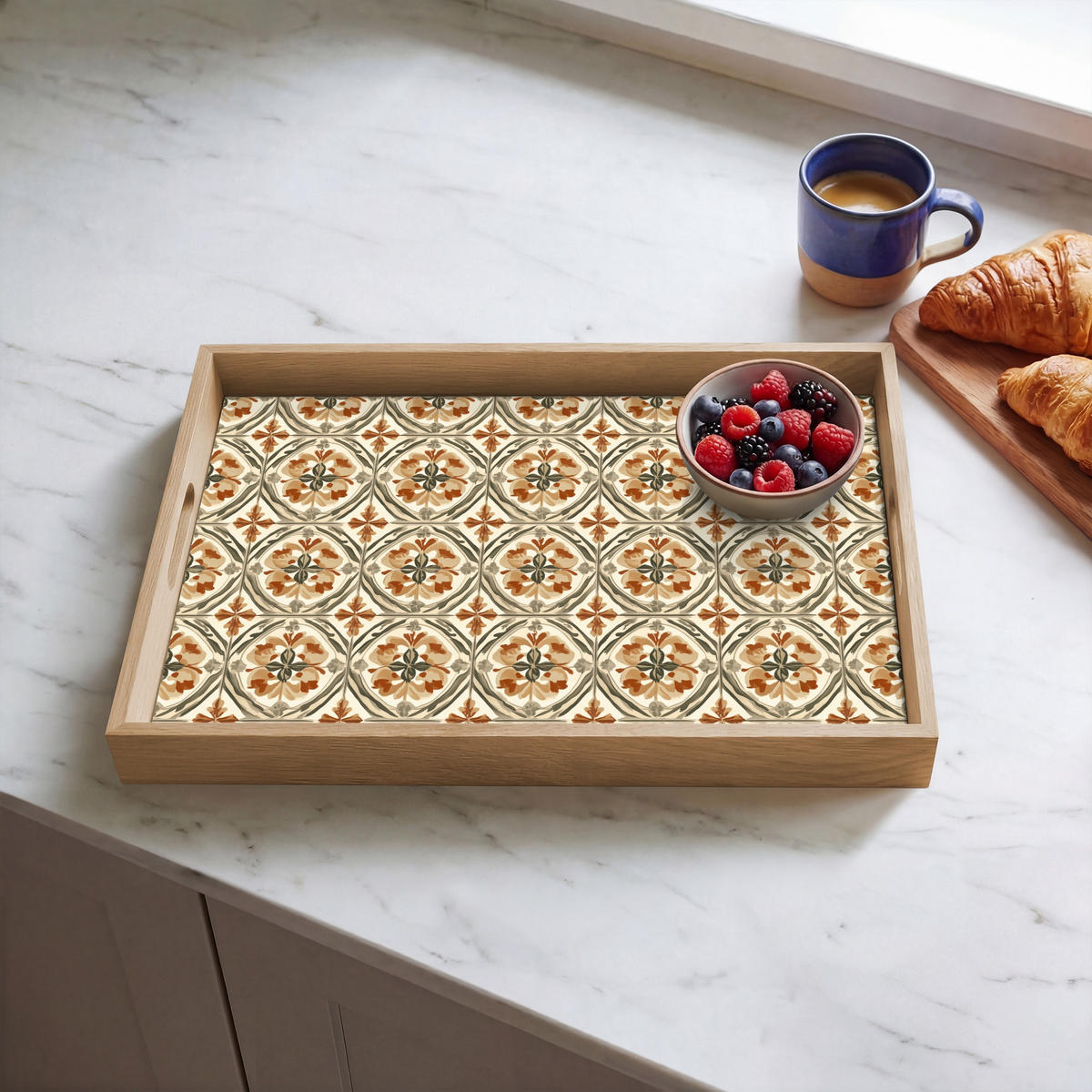 TABLETT - Elegant - antik - farbenfroh - 50x35 cm - Multicolor, Holz (50/5/5cm) - OnlyWow